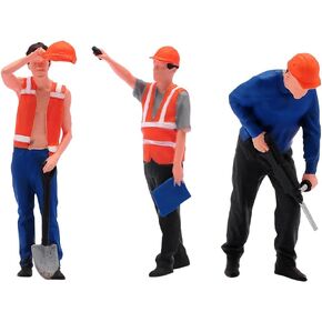 Fremego Miniature Figures Model,1/50 1/64 Scale Construction Building Workers Tiny People Figurine Simulation Diorama Figure Scene Props for Decoration Car (Painted-6pcs Worker Figure A, 1/64 Scale) in Kuwait