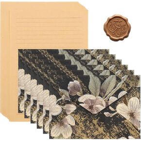 20 Letter Writing Paper and 6 Flower Envelopes Set with 6 Wax Seal Sticker for Wedding, Invitations, Graduation (4 x 6 Inch, Pink) in Saudi Arabia