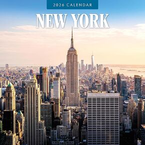 Red Robin 2026 New York Monthly Wall Calendar | 12" x 24" Open | Premium Thick & Sturdy Paper | Hangable 12 Month Calendar | Lined Notes & To Do Area | Vivid Images | Plastic Free in Kuwait
