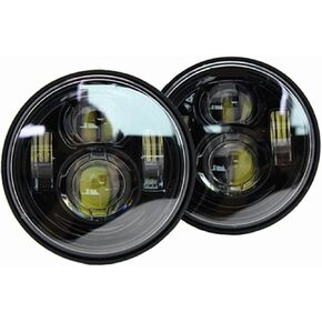 4.65 Inch Head Lights Compatible With Dyna Fat Bob Black Compatible With FXDF Dyna Fatbob Led Motor Projector(Chrome with DRL) in Saudi Arabia