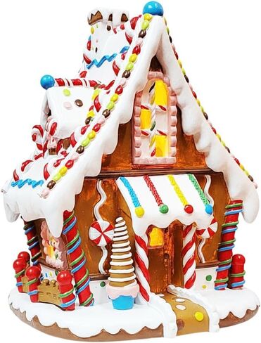 MOMENTS IN TIME 9.3" H Resin LED Candy House Operated by 3AA Battery (not Included) in Kuwait