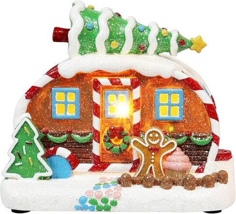 MOMENTS IN TIME 9.3" H Resin LED Candy House Operated by 3AA Battery (not Included) in Kuwait