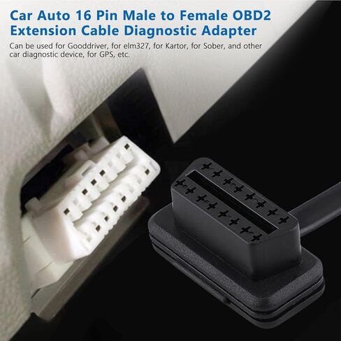 OBD2 Extension Cable 16 Pin Male to Female Right Angle Diagnostic Adapter Wire for Car Scanner Tool, OBDII Cable Extension Cord in Saudi Arabia