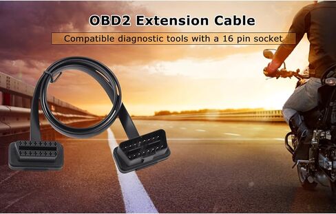 OBD2 Extension Cable 16 Pin Male to Female Right Angle Diagnostic Adapter Wire for Car Scanner Tool, OBDII Cable Extension Cord in Saudi Arabia