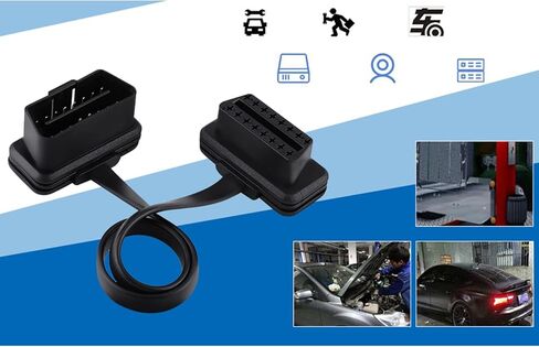 OBD2 Extension Cable 16 Pin Male to Female Right Angle Diagnostic Adapter Wire for Car Scanner Tool, OBDII Cable Extension Cord in Saudi Arabia
