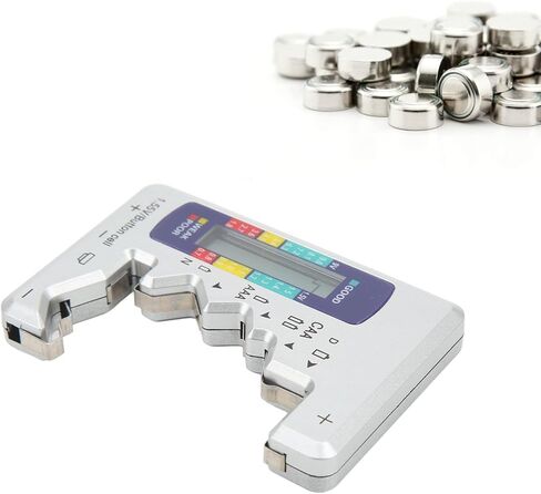 Digital Battery Capacity Meter Tester Analyzer - LCD Screen, Wide Compatibility - for Carbon, Zinc and Batteries - Stable and - Scratch ABS (Silver) in Saudi Arabia