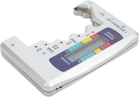 Digital Battery Capacity Meter Tester Analyzer - LCD Screen, Wide Compatibility - for Carbon, Zinc and Batteries - Stable and - Scratch ABS (Silver) in Saudi Arabia