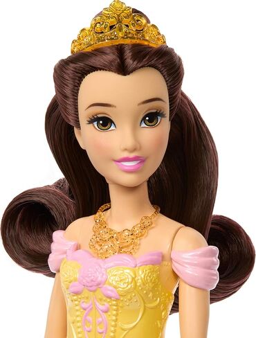 Mattel Disney Princess Toys, Belle Fashion Doll with 2 Looks, 9 Accessories, 2 Snap-On Bodices & 2 Skirts, 2-in-1 Stories Inspired by Movie in Kuwait