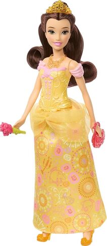 Mattel Disney Princess Toys, Belle Fashion Doll with 2 Looks, 9 Accessories, 2 Snap-On Bodices & 2 Skirts, 2-in-1 Stories Inspired by Movie in Kuwait