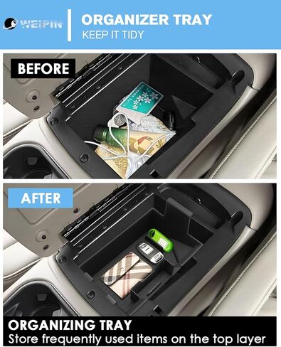 for Center Console Armrest Organizer Tray Compatible with 2003-2007 Classic Silverado/Sierra 1500/2500HD/3500HD & 2002-2006 Avalanche – Full Console w/Bucket Seats Only in Saudi Arabia