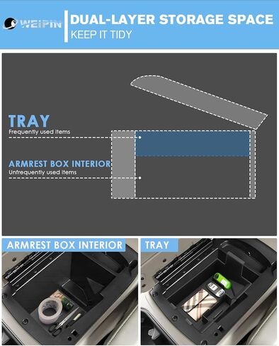 for Center Console Armrest Organizer Tray Compatible with 2003-2007 Classic Silverado/Sierra 1500/2500HD/3500HD & 2002-2006 Avalanche – Full Console w/Bucket Seats Only in Saudi Arabia