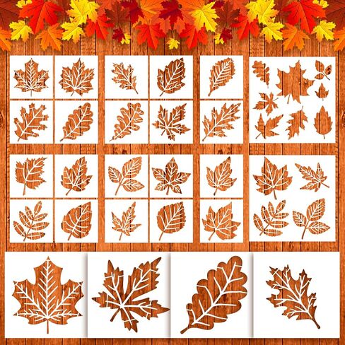 Fall Painting Stencils Maple Leaves Stencils Autumn Leaves Stencil Thanksgiving Plastic Leaf Pattern Stencil Templates for Painting on Wood, Floor, Wall DIY Farmhouse Home Decor (Maple Leaves) in Saudi Arabia