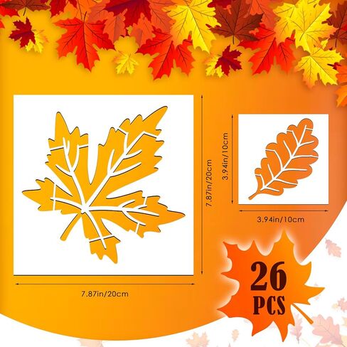 Fall Painting Stencils Maple Leaves Stencils Autumn Leaves Stencil Thanksgiving Plastic Leaf Pattern Stencil Templates for Painting on Wood, Floor, Wall DIY Farmhouse Home Decor (Maple Leaves) in Saudi Arabia