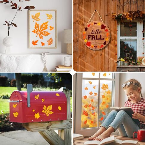Fall Painting Stencils Maple Leaves Stencils Autumn Leaves Stencil Thanksgiving Plastic Leaf Pattern Stencil Templates for Painting on Wood, Floor, Wall DIY Farmhouse Home Decor (Maple Leaves) in Saudi Arabia