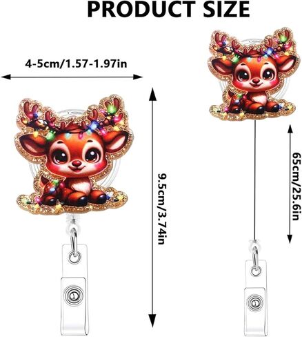 Christmas Badge Reel Retractable Colored Lights Christmas Tree Nurse Badge Reel Pink Bow Badge Holder Retractable Clip for Name Tag Decor Xmas Acrylic Alligator Clip for Nursing Teacher Office in Saudi Arabia