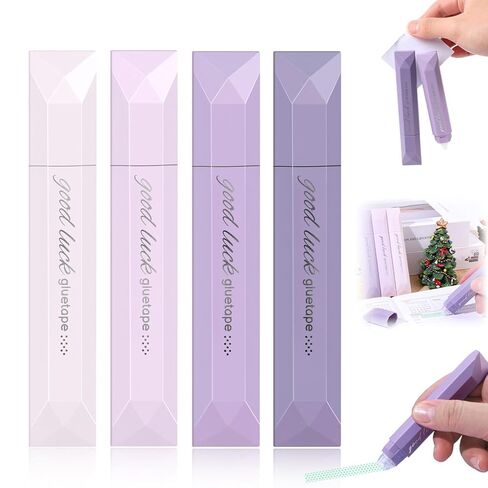 4Pcs Strong Double Sided Tape Pens for Wrapping, 2026 New Scrapbooking Double Sided Tape Roller for Gift Wrapping Scrapbooking, School Office & Crafts (Purple) in Saudi Arabia