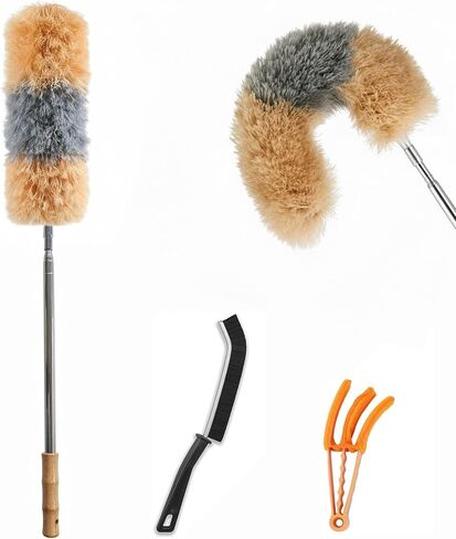 منفضة قابلة للتمديد مع عمود قابل للتطوير مقاس 84 بوصة، ورأس من الألياف الدقيقة مقاس 15 بوصة، وتصميم قابل للانحناء للسقف العالي، والمروحة، والسيارة in Kuwait