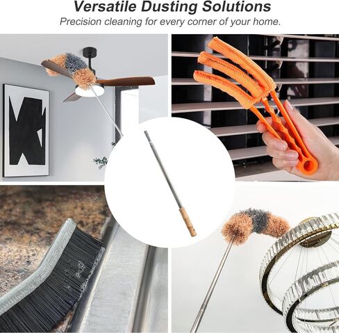 منفضة قابلة للتمديد مع عمود قابل للتطوير مقاس 84 بوصة، ورأس من الألياف الدقيقة مقاس 15 بوصة، وتصميم قابل للانحناء للسقف العالي، والمروحة، والسيارة in Kuwait