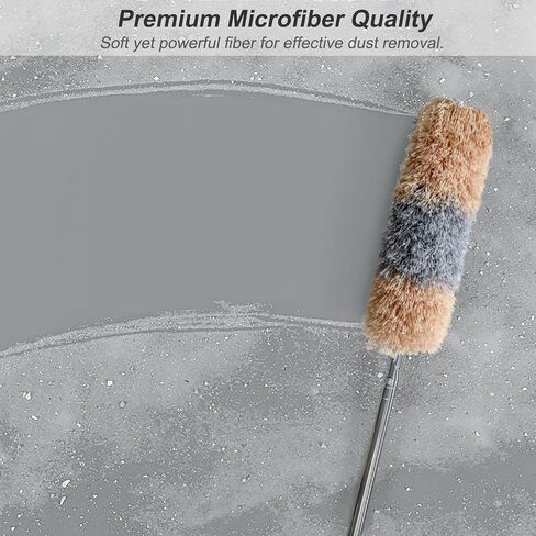 منفضة قابلة للتمديد مع عمود قابل للتطوير مقاس 84 بوصة، ورأس من الألياف الدقيقة مقاس 15 بوصة، وتصميم قابل للانحناء للسقف العالي، والمروحة، والسيارة in Kuwait