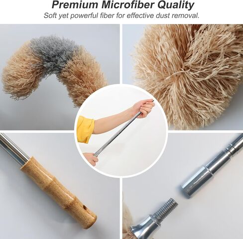 منفضة قابلة للتمديد مع عمود قابل للتطوير مقاس 84 بوصة، ورأس من الألياف الدقيقة مقاس 15 بوصة، وتصميم قابل للانحناء للسقف العالي، والمروحة، والسيارة in Kuwait