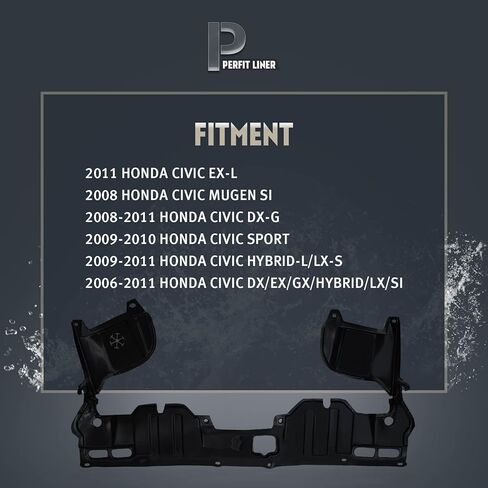 Perfit Liner New Replacement Parts Front Lower Engine Splash Shield Under Cover Compatible With 06-11 HONDA Civic Fits HO1228112 74111SNAA00 in Saudi Arabia
