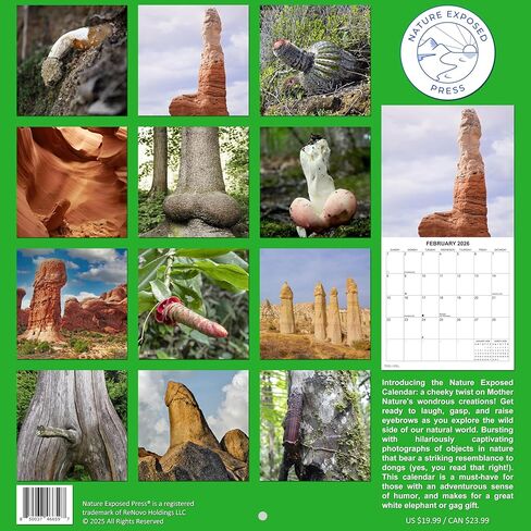 2026 Nature Exposed Dong Shots Calendar - Nature's Dongs Calendar - Gag gift, White Elephant Gift for Adults- Funny Nature 2026 Calendar - Funny Secret Santa- Nature's D*cks Pics in Saudi Arabia