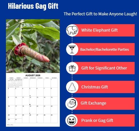 2026 Nature Exposed Dong Shots Calendar - Nature's Dongs Calendar - Gag gift, White Elephant Gift for Adults- Funny Nature 2026 Calendar - Funny Secret Santa- Nature's D*cks Pics in Saudi Arabia