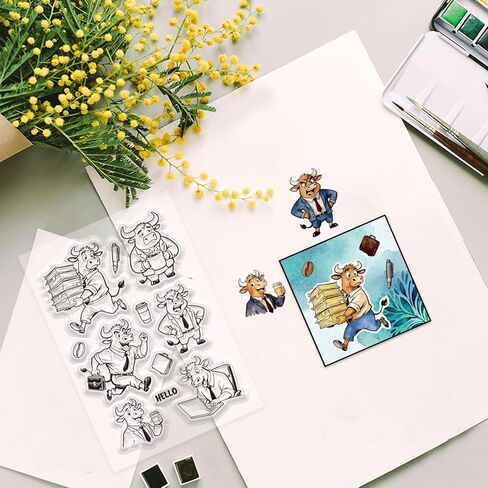 GLOBLELAND Cartoon Mice Cheese Clear Stamps and Cutting Dies Set for Card Making Funny Animals Silicone Transparent Stamp Chef Mouse Die Cuts for DIY Scrapbooking Embossing Photo Album in Saudi Arabia