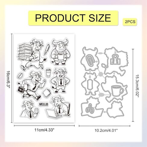 GLOBLELAND Cartoon Mice Cheese Clear Stamps and Cutting Dies Set for Card Making Funny Animals Silicone Transparent Stamp Chef Mouse Die Cuts for DIY Scrapbooking Embossing Photo Album in Saudi Arabia