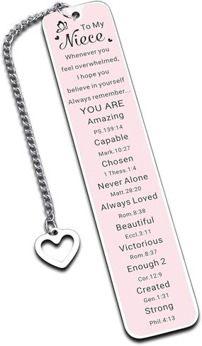 Niece Gift from Auntie Uncle, Valentine to My Niece Inspirational Bookmark for Teen Girls 16th 18th 21st Birthday Graduation for Girls 14-16 in Saudi Arabia