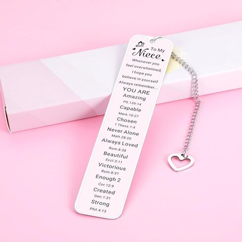 Niece Gift from Auntie Uncle, Valentine to My Niece Inspirational Bookmark for Teen Girls 16th 18th 21st Birthday Graduation for Girls 14-16 in Saudi Arabia