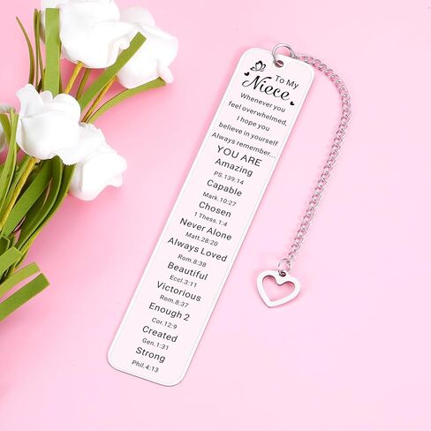 Niece Gift from Auntie Uncle, Valentine to My Niece Inspirational Bookmark for Teen Girls 16th 18th 21st Birthday Graduation for Girls 14-16 in Saudi Arabia