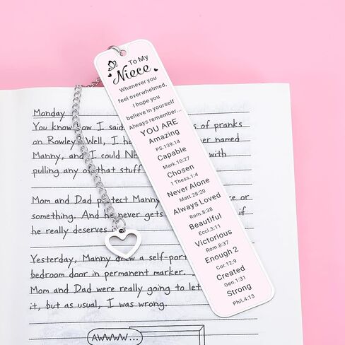 Niece Gift from Auntie Uncle, Valentine to My Niece Inspirational Bookmark for Teen Girls 16th 18th 21st Birthday Graduation for Girls 14-16 in Saudi Arabia