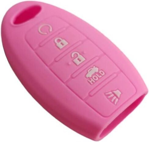 Silicone Rubber Key Fob Cover Compatible with 2013-2019 Infiniti JX35 Q50 Q60 QX56 QX60 QX80 S180144014 7812D-S180014 KR5S180144014 (Black Red) in Saudi Arabia