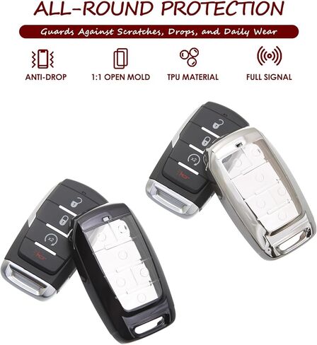 2PCS متوافق مع دودج رام مفتاح فوب غطاء واضح يناسب 2019 2020 2021 2022 2023 2024 2025 RAM 1500/2500/3500/4500/5500 Longhorn/TRX 3 4 5 6 أزرار واضحة in Saudi Arabia