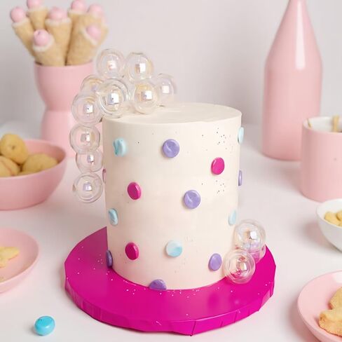 10 PCS Mini Ball Cake Topper Bubble Pearl Balls for Wedding Anniversary Baby Shower Birthday Party Decoration in Saudi Arabia