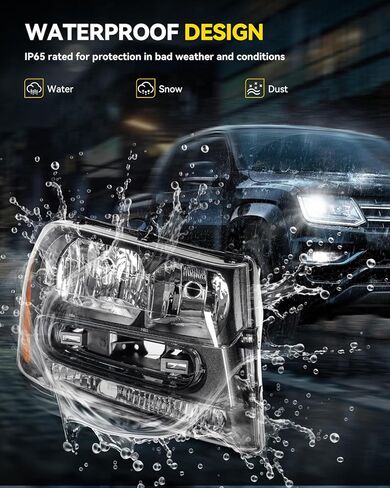 PHILTOP Headlights Assembly Compatible with 2002-2006 Chevy Trailblazer EXT, 2002-2009 Chevy Trailblazer,Black Housing Clear Lens Amber Reflector,Halogen Headlamps (Driver + Passenger Side) in Saudi Arabia