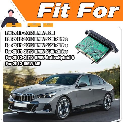 مجموعة مصابيح زينون HID الأمامية، لمبة صابورة زينون LED وحدة الصمام الثنائي تناسب 2011-2013 BMW 528i 535i 550i 528i xDrive 535i xDrive 550i xDrive Repalce #63127262731 63117316217 63117271901 (الجانب الأيسر) in Kuwait