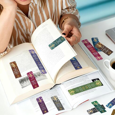 96 حزمة من الإشارات المرجعية المغناطيسية للكتاب المقدس، الإشارات المرجعية المسيحية، علامات الكتب السائبة لقراءة النساء والرجال البالغين والأطفال، هدايا لمحبي الكتب، مقاطع مرجعية مغناطيسية شخصية لطيفة (مسيحية) in Kuwait