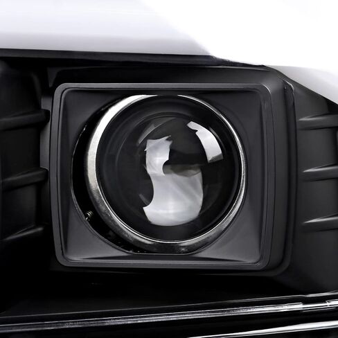 SPEC-D ضبط المصابيح الأمامية لجهاز العرض الأسود مع أنبوب LED متوافق مع 1999-2004 Ford F-250، F-350، F-450 SuperDuty، مجموعة المصابيح الأمامية اليسرى + اليمنى in Saudi Arabia