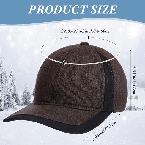 Coume 3 Pack Winter Baseball Cap with Ear Flaps Baseball Winter Hats with Earmuffs for Men Outdoor Sports Running in Saudi Arabia