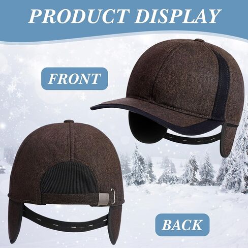 Coume 3 Pack Winter Baseball Cap with Ear Flaps Baseball Winter Hats with Earmuffs for Men Outdoor Sports Running in Saudi Arabia