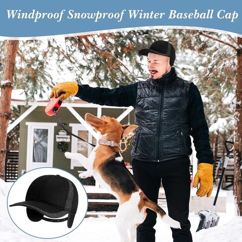Coume 3 Pack Winter Baseball Cap with Ear Flaps Baseball Winter Hats with Earmuffs for Men Outdoor Sports Running in Saudi Arabia