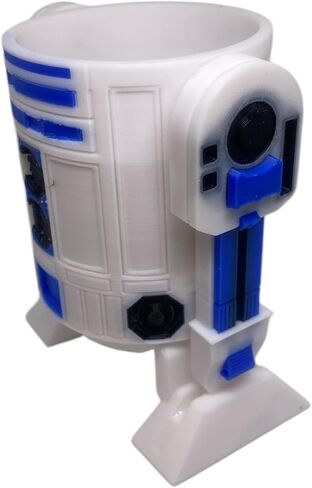R2 D2 Pen and Pencil Holder, white vase for plants 3D PRINTED in Saudi Arabia