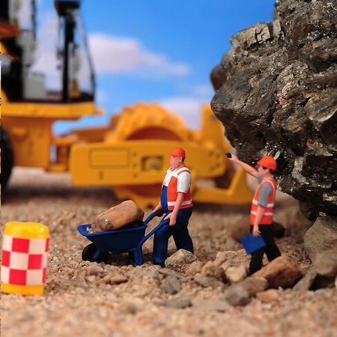 Fremego Miniature Figures Model,1/50 1/64 Scale Construction Building Workers Tiny People Figurine Simulation Diorama Figure Scene Props for Decoration Car (Painted-6pcs Worker Figure A, 1/64 Scale) in Kuwait