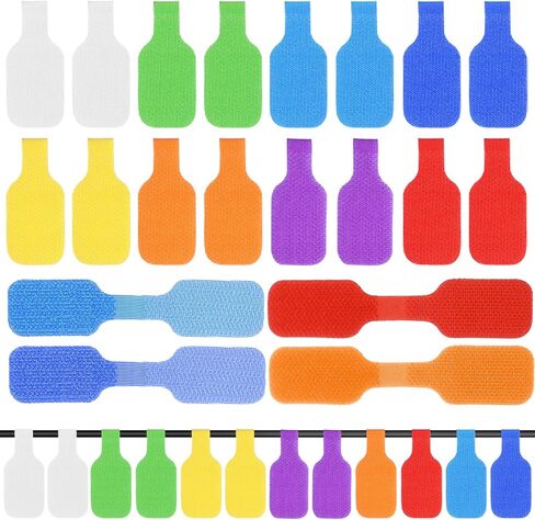 32PCS Cable Cord Labels Tags Large Size Multicolored Write on Wire Label for Electronics Organizing Wires and Identification, Reusable Multiple Uses Handwriting Cable Markers Tag(8 Colors) in Saudi Arabia