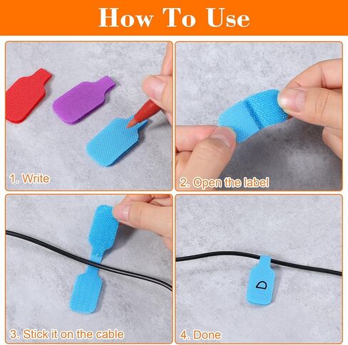 32PCS Cable Cord Labels Tags Large Size Multicolored Write on Wire Label for Electronics Organizing Wires and Identification, Reusable Multiple Uses Handwriting Cable Markers Tag(8 Colors) in Saudi Arabia