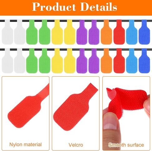 32PCS Cable Cord Labels Tags Large Size Multicolored Write on Wire Label for Electronics Organizing Wires and Identification, Reusable Multiple Uses Handwriting Cable Markers Tag(8 Colors) in Saudi Arabia