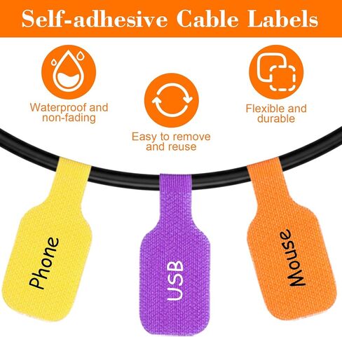 32PCS Cable Cord Labels Tags Large Size Multicolored Write on Wire Label for Electronics Organizing Wires and Identification, Reusable Multiple Uses Handwriting Cable Markers Tag(8 Colors) in Saudi Arabia