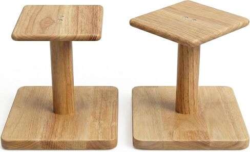 OKOstand Desktop Speaker Stands Made of Pure Solid Wood, Natural Style, 360° Rotatable Top Plate, Suitable for Medium/Large Tabletop Speakers and Studio Monitors (DSS7) in Saudi Arabia